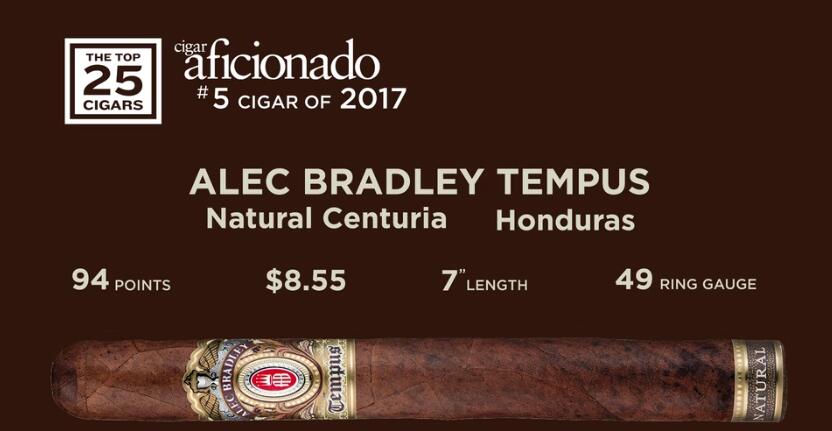 2017年雪茄排名第5名 Alec Bradley Tempus Natural Centuria 亚历克•布拉德利.坦帕斯自然百年