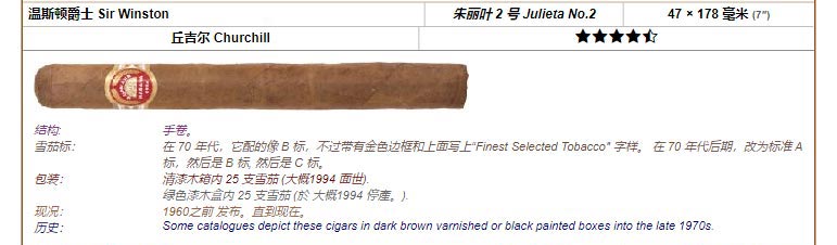 乌普曼|优民 温斯顿爵士 Sir Winston 朱丽叶 2 号 Julieta No.2 47 × 178 毫米 (7″) 丘吉尔 Churchill